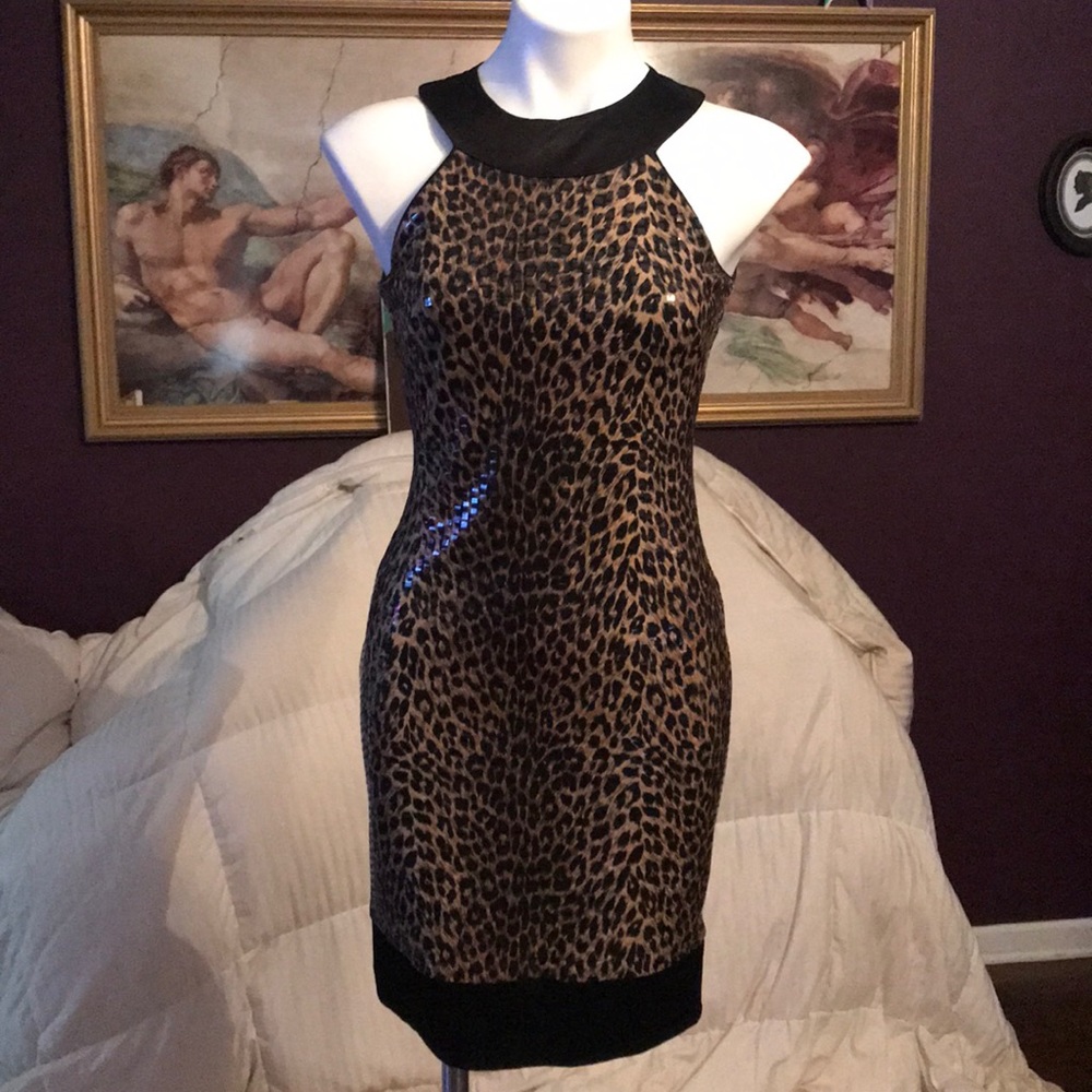 Cache leopard print dress